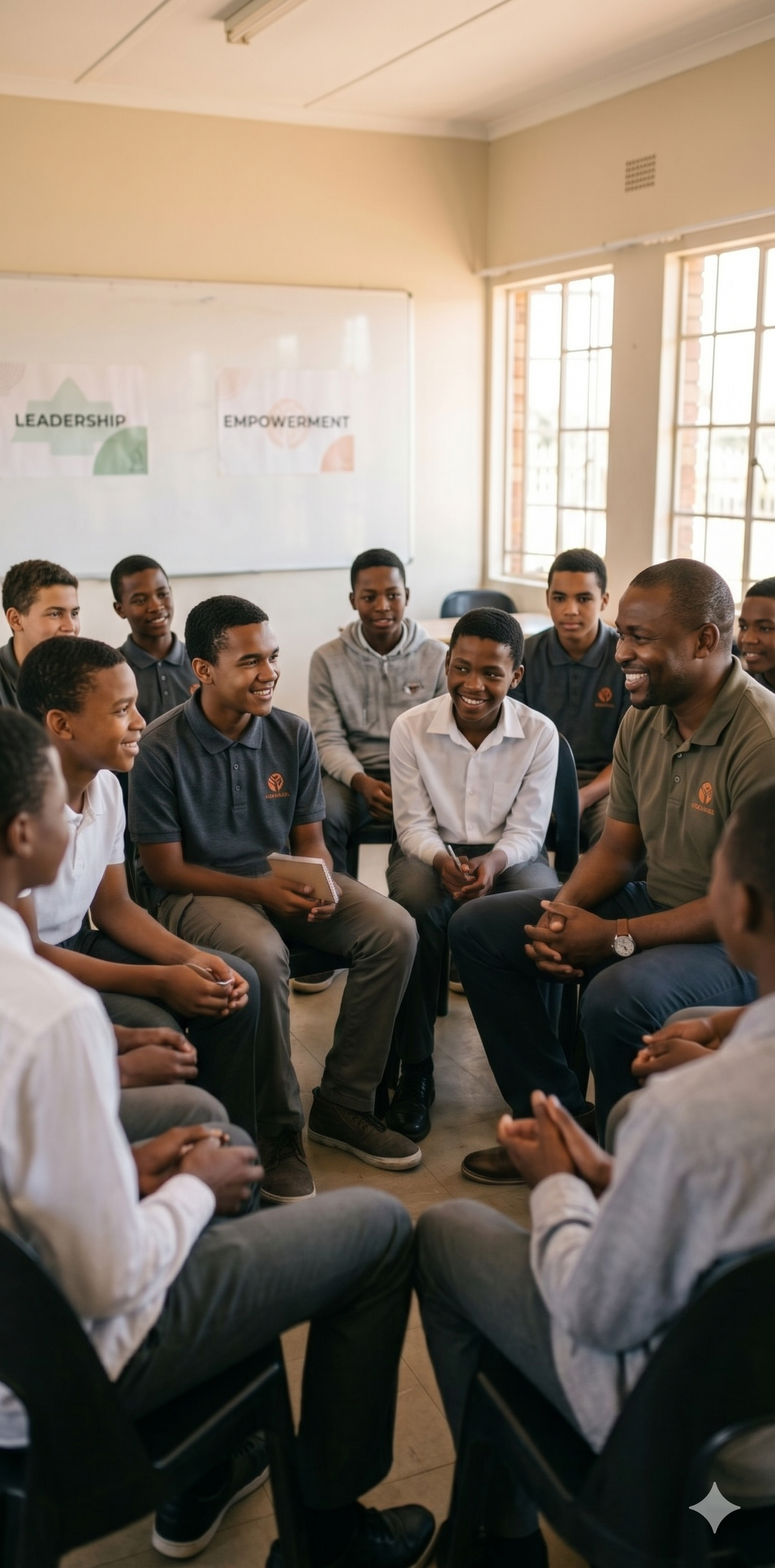 Men taking part in a support and dignity restoring session